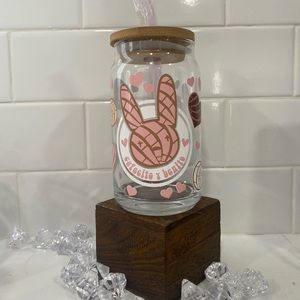 Bad bunny glass can cup!!